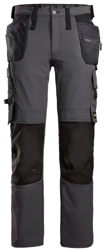 Snickers 6271 Full Stretch Trousers with Holster Pockets (Steel Grey/Black)
