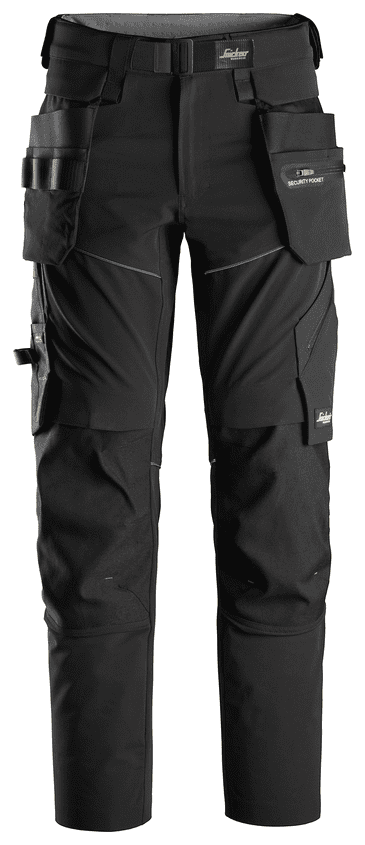 Snickers 6944 FlexiWork 2.0 Work Trousers+ with Holster Pockets (Black/Black)