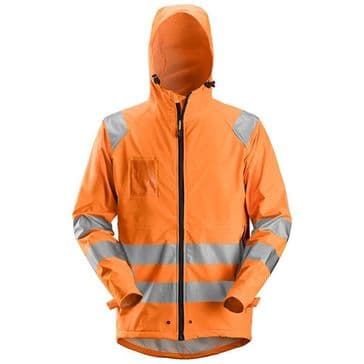 Snickers 8233 High-Vis PU Rain Jacket, Class 3 (High Vis Orange)