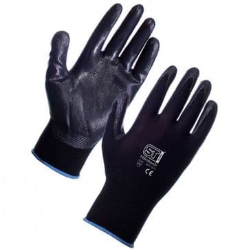 Supertouch Nitrotouch Nitrile Coated Work Gloves (Black)