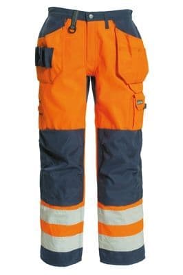 Tranemo 4850 CE-ME Craftsman Trousers (High Vis Orange/Navy)
