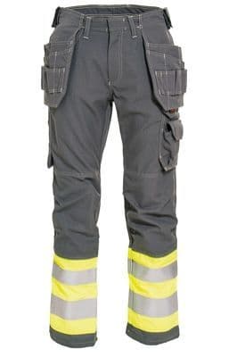 Tranemo 5851 Tera TX Craftsman Trousers  (Grey/High Vis Yellow)